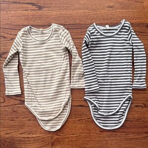 Quincy Mae ribbed striped bodysuits 12-18